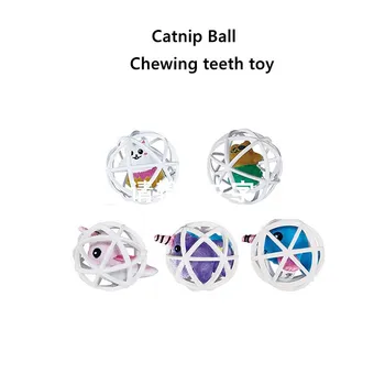 Pet toy self-healing ball bite-resistant brzmiące ball molar teeth funny cat stick catnip deboring automatic funny cat toy