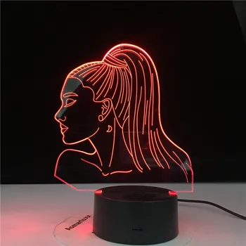 Piosenkarka Ariana Grande prezent czujnik zmiana koloru robocza lampa celebryta dla fanów wystrój sypialni 3d akryl nocne