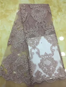 Piękna gipiurowa koronka tkaniny z koralikami pomarańczowy Afrykański przewód koronkowe tkaniny 2019 sprzedaż netto haft koronki na wesele brzoskwinia
