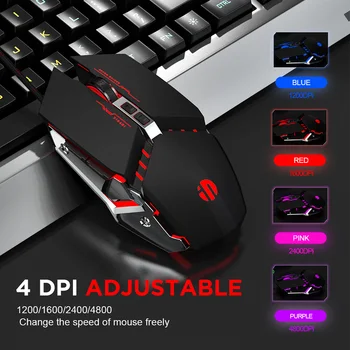 Przewodowa mysz dla graczy 6 przycisków 3200 DPI LED, optyczna mysz komputerowa Gamer myszy do PC notebook laptop kabel USB, mysz do gier