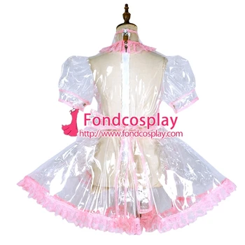 Przezroczyste PVC Sissy maid запирающееся sukienka TPU mundury na zamówienie[G1800]