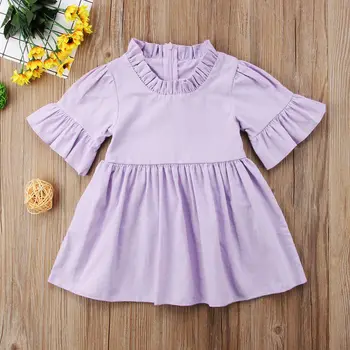 Pudcoco Girl Dress 6M-4Y USA Pretty Baby Toddler Girl Holiday rozgorzał rękaw letni wypoczynek sukienka sukienkę