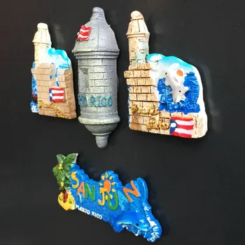 Puerto Rico Magnes Na Lodówkę Pamiątka Twórczy Magnetyczny Lodówka Naklejka Malowane Dekoracyjne Magnesy Dekoracji Domu Akcesoria