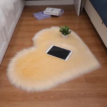 Puszysty dywan w kształcie serca, puszyste podłoga, miękki dywan ze sztucznego futra do domu, sypialni, puszysty dywan/wykładzina koc, wielobarwne opcje