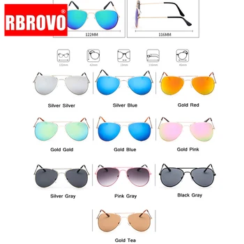 RBROVO 2021 Luxury Brand okulary dla dzieci kolorowe lustrzanki dziecięce okulary metalowa oprawa dzieci zewnętrzne przeciwsłoneczne UV400