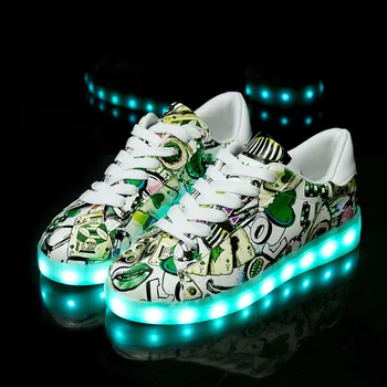 Rozmiar 27-41 LED Shoes USB Children Glowing Sneakers with Light Shoes świecące trampki dla chłopców, dziewcząt, Dzieci красовки z podświetleniem