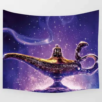 Simsant Purple Lamp gobelin Genie Magic Lamp Desert Sand Art ścienne, tkaniny dekoracyjne do salonu Home Dorm Decor