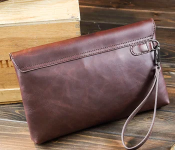 Skórzany portfel koperta stylowy retro męski elegancki mały biznes torba eleganckie męskie biurowe wielofunkcyjne torby Bolso Hombre DF270