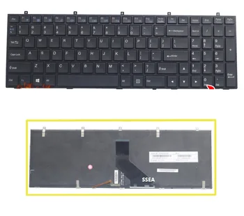 SSEA nowa klawiatura USA z podświetleniem dla Clevo W350 W370 W370ST W670 W350ST W350SK klawiatura laptopa z ramką