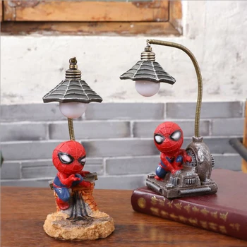 Super Spiderman Avengers Union 3 Led Night Light Resin Craft Kid ' s Home Desktop lampa figurki urodziny prezenty ZM109