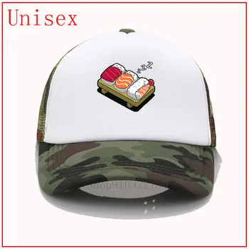 Sushi mini trucker kapelusz, kapelusze dla mężczyzn kapelusz wiadro kapelusz czapki dla mężczyzn baseball capscriss krzyż koński ogon kapelusz ochrona przed słońcem kapelusz