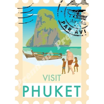 Tajlandia winylu pamiątka magnes vintage plakat turystyczny
