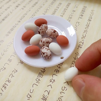 Tanduzi 50szt ładny miniaturowy jajko żywicy перепелиное jajo-jajo gołębie symulacja mini ptak jajo domek dla lalek mech mikro krajobraz dekoracje
