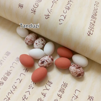 Tanduzi 50szt ładny miniaturowy jajko żywicy перепелиное jajo-jajo gołębie symulacja mini ptak jajo domek dla lalek mech mikro krajobraz dekoracje