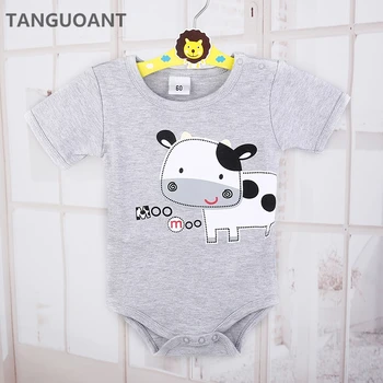 TANGUOANT Drop shipping Newborn Baby clothes,Cow Printed Infantil Romper,Cartoon Baby pajacyki,bawełniane ubrania dla dziewczynek i chłopców