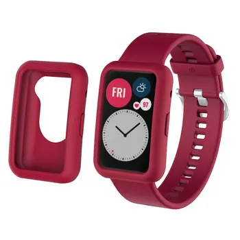 TPU Protector Cover Case For Huawei Watch Fit Samrt Watch Silikonowa powłoka ochronna pokrowiec na akcesoria godzin