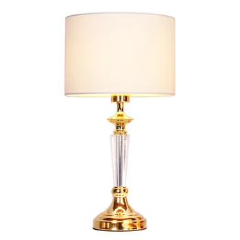 TUDA 26X55cm Darmowa wysyłka Luxruy Złota lampa wysokiej klasy Kryształ lampa abażur tkanina blackout lampa E27