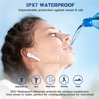 TWS bezprzewodowe słuchawki Bluetooth 5.0 słuchawki IPX7 wodoodporne słuchawki wyświetlacz led HD stereo wbudowany mikrofon do Xiaomi IPhone I9s
