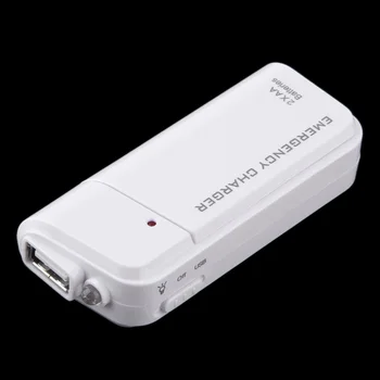 Uniwersalny przenośny USB Emergency 2 AA Battery Extender Ładowarka Power Bank Supply Box biały do Iphone telefonu komórkowego, MP3, MP4, 5w