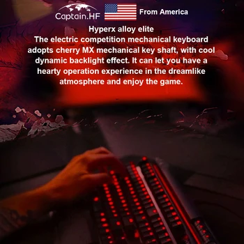 US Captain Professional Gaming Hyper X Alloy Elite RGB Keyboard, Anti-Ghosting i N-key Rollover