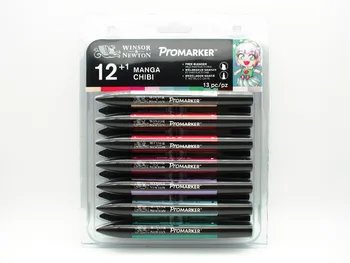 Winsor & Newton Promarker Manga Pen Set 12+1 marker uchwyty 13 sztuk markery do miniatur na bazie alkoholu Twin Tip Manga Painting pensão residencial policarpo evora