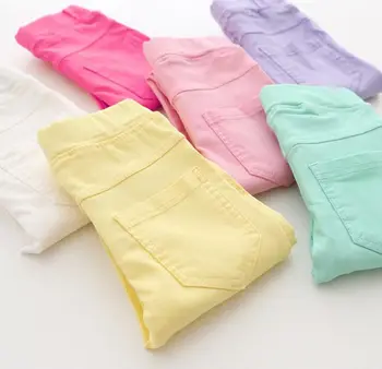 Wiosna Lato Moda Dla Dzieci Spodnie Cukierki Kolor Ołówek Dziewczyny Spodnie Spodnie Spodnie Dziewczyny