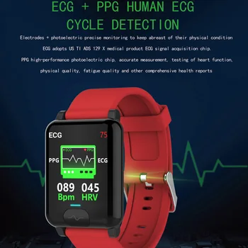 Wodoodporna Ip68 inteligentne zegarki temperatura ciała EKG PPG Sport Smartwatch Mężczyźni Kobiety fitness tracker zegar ciśnienie krwi, tętno