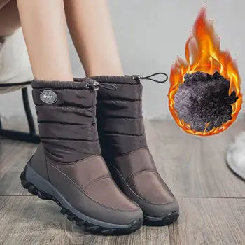Wysokiej jakości ciepły aksamit rakiety śnieżne buty damskie 2021 nowa guma toe buty na platformie damskie zimowe buty botas de mujer