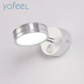 [YGFEEL] 5 W led kinkiet z wyłącznikiem sypialnia szafka kontrolna Lampka do czytania, korytarz, schody kierunek oświetlenia jest regulowana AC90-260V