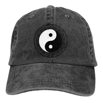 Yin Yang Azjatycki Retro bawełna umyć Baseball czapka kowbojski kapelusz dopasowana czapka Snapback kapelusz dla mężczyzn kobiet Casual czapka roleta kapelusz gwint czapka
