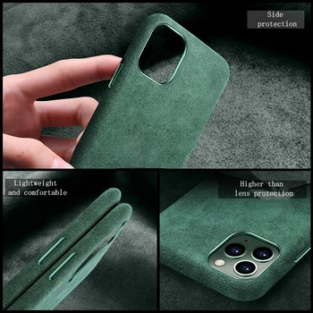 YTF-carbon Alcantara skórzane etui dla iPhone 12 Pro Max faux skórzane etui do telefonów iPhone 12 mini замшевая tkanina skóra