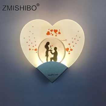 ZMISHIBO Sector веерообразный led kinkiet Home Living Room Decoration 5W 220V Wall Sconce Sweet Heart Shaped Lighting Fixtures.