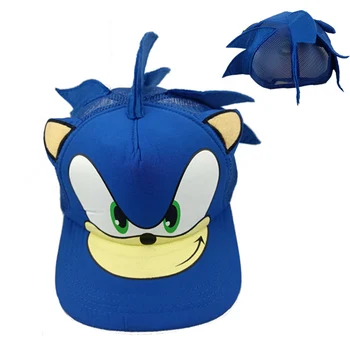Ładna czapka kreskówki Sonic Boy Girl Hedgehog Snapback Youth regulowana Niebieska siatka hip-hop sport płaski kapelusz Gorras EP0077