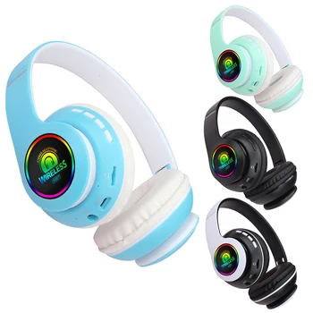 Ładna składana bezprzewodowy zestaw słuchawkowy Bluetooth 5.0 Heavy Bass Headset with Light Bluetooth dla dzieci zestaw słuchawkowy z mikrofonem prezenty