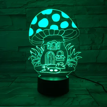 Śliczne grzyby rośliny domowe w formie 3D lampy LED USB Mood Night Light Multicolor Touch lub Remote Multicolor BedroomTable Lamp