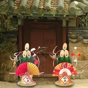 Świąteczne dekoracje mini-sosnowe ozdoby bambus i Sosnowy arkusz słoma ozdoba do dekoracji w domu w Japonii